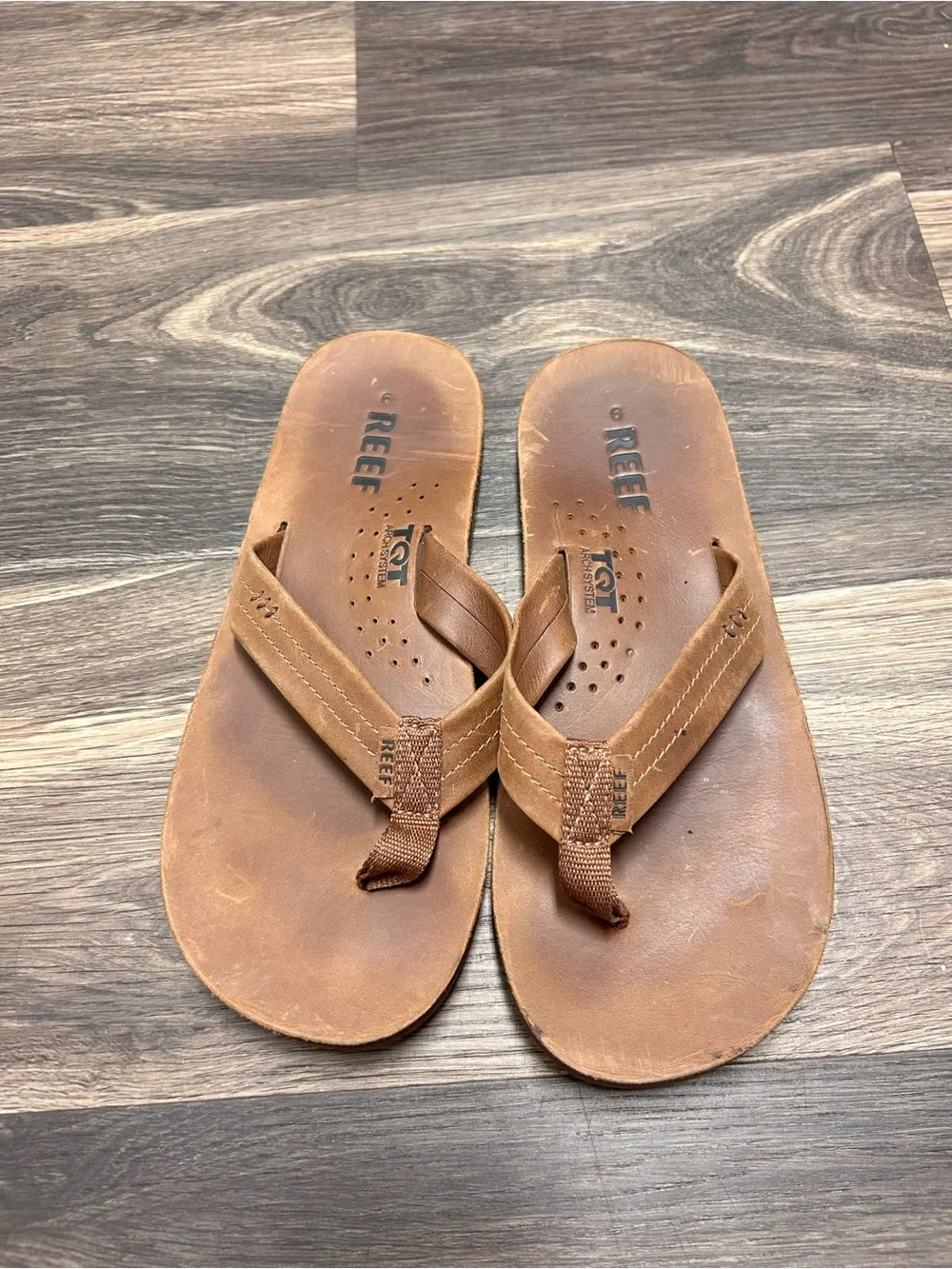Reef Brown Leather Thong Sandals